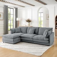Living Room L-Shaped Sectional Sofa Couches with Ottoman - 2 Seat - On Sale - Bed Bath & Beyond