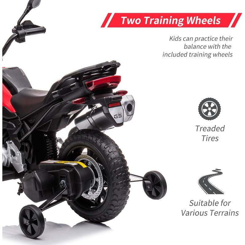 12V 7AH Ride On Motorcycle, Licensed BMW Kids Motorcycle, High/Low Speed