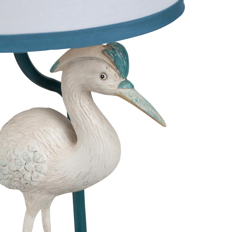 22"H Navy Blue And White Coastal Bird Table Lamp - 11" x 11" x 22"