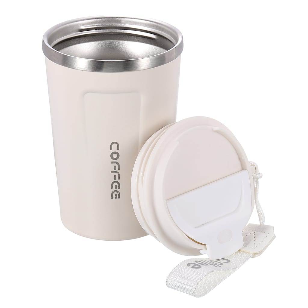 Insulated Travel Mug, 13 Oz Coffee Cup with Leakproof Lid and Lanyard