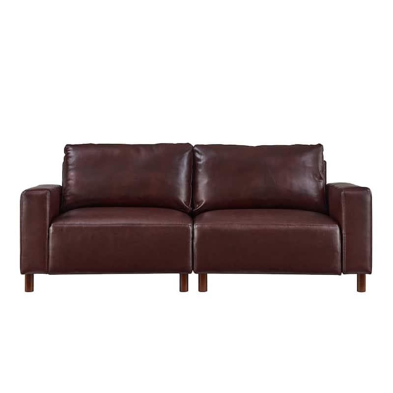 78.5" Loveseat Sofa with Breathable Faux Leather Upholstery for Living Room & Apartment