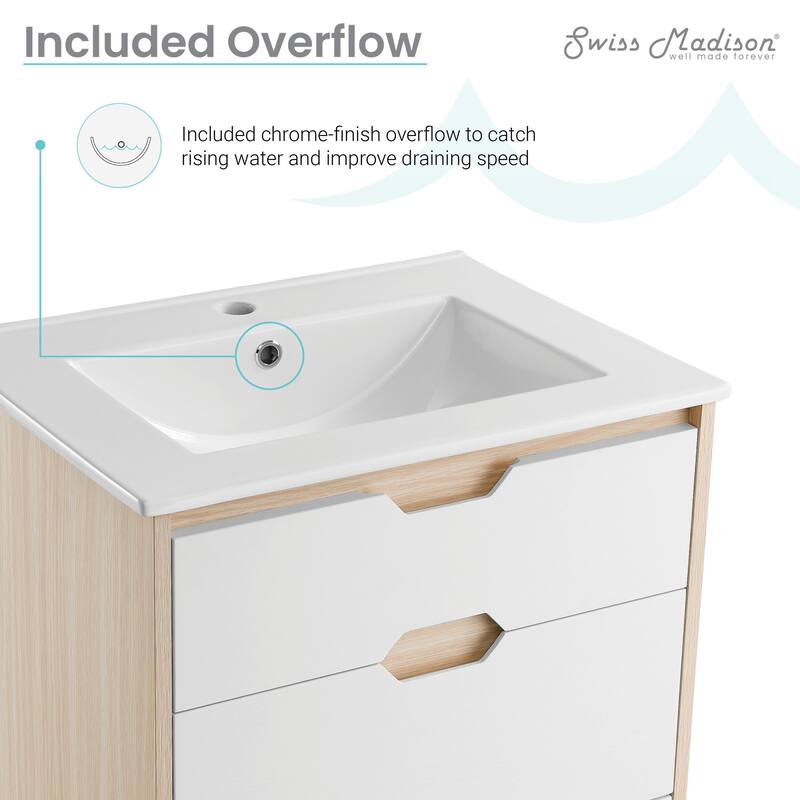 Swiss Madison SM-BV350 Brusque 18" Free Standing Single Basin Vanity