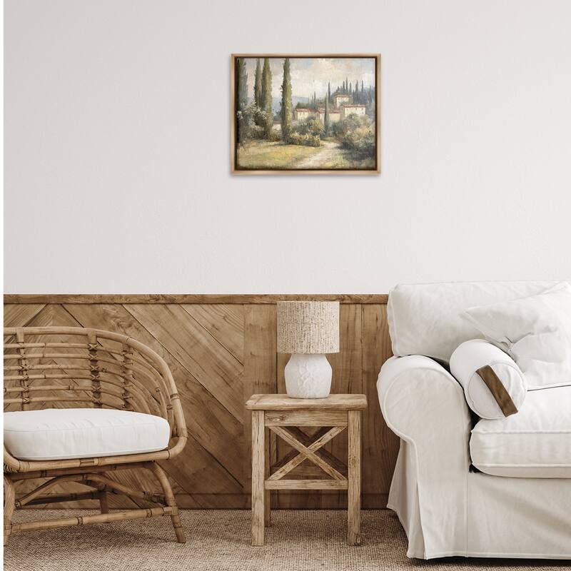 Stupell Villa Hidden in Trees Framed Floater Canvas Wall Art Design By Petal Prints Design