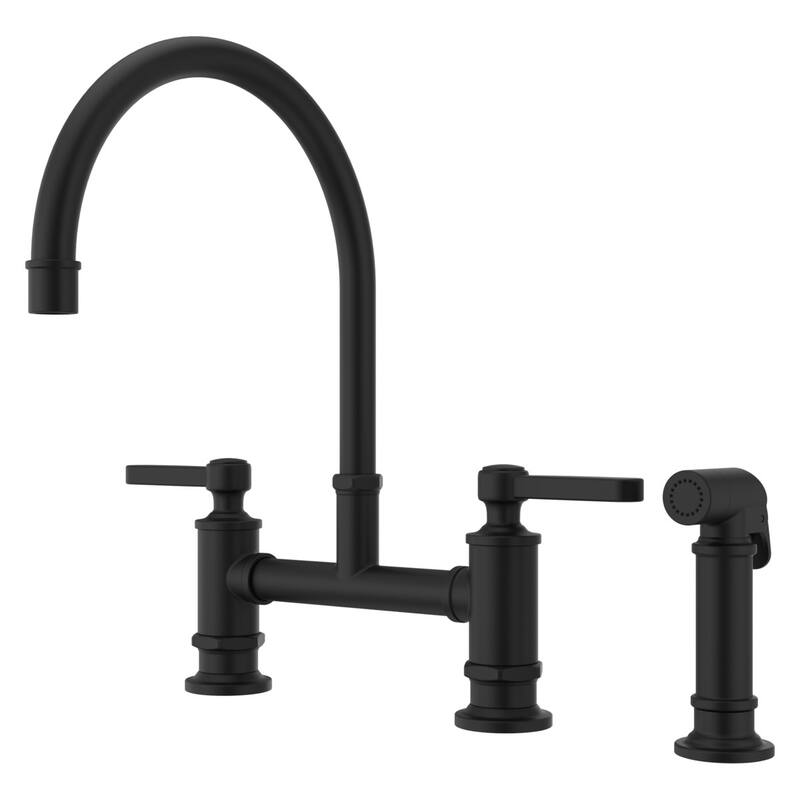 Pfister Port Haven 1.8 GPM Widespread Bridge Kitchen Faucet - Includes - Spot Defense Matte Black