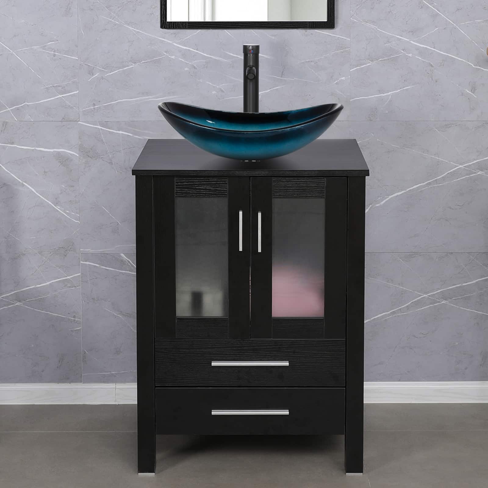Option Glass blue boat sink