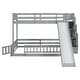preview thumbnail 10 of 8, Wooden Twin-Over-Full Bunk Bed with Safety Guardrails, Slide and Storage Staircase,Grey