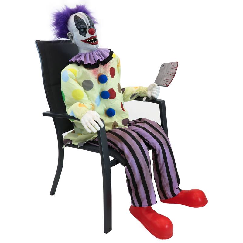 Motion-Activated Thrashing Clown with a Meat Cleaver by Tekky