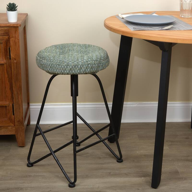Klear Vu Non-Slip Raindrops Tufted Barstool Cushion Set, Set of 2