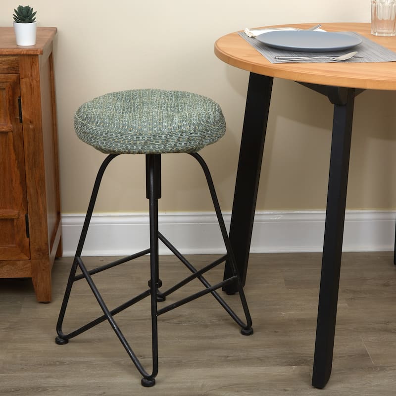 Klear Vu Raindrops Non-Slip Tufted Barstool Pad Cushion Set (Set of 4)