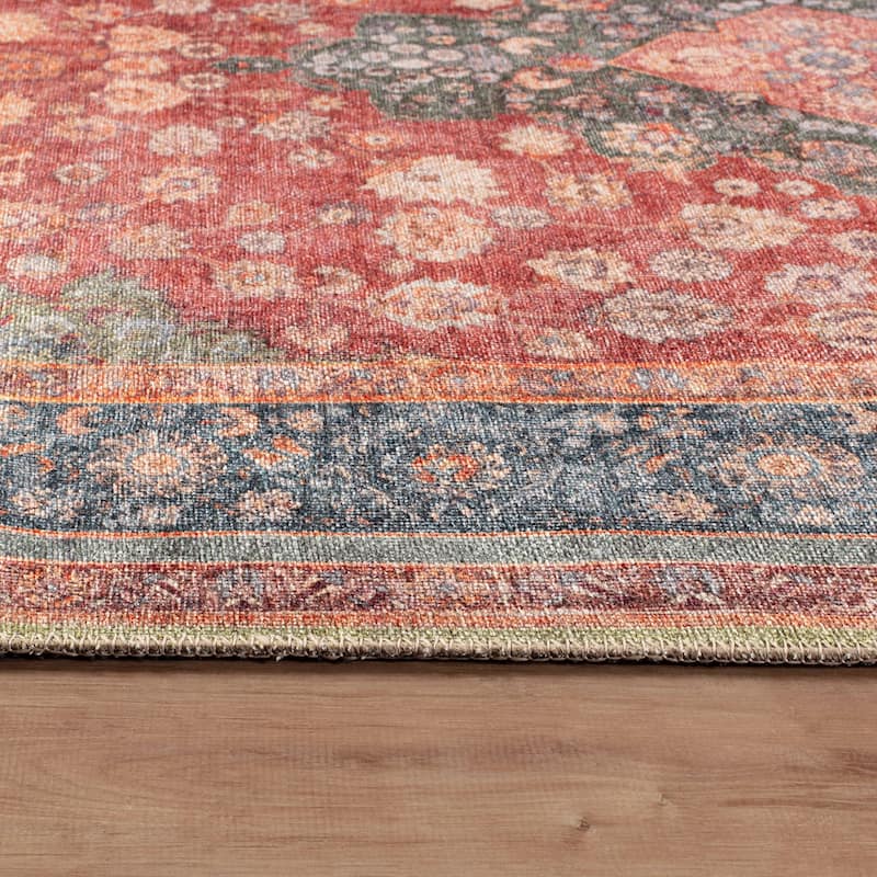 Black Traditional Flat Pile Rug - Washable and Pet Friendly, Non-Slip Surface