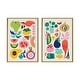preview thumbnail 8 of 9, Kate and Laurel Sylvie Modern Fruits and Modern Veggies Framed Canvas Art Set by Rachel Lee of My Dream Wall