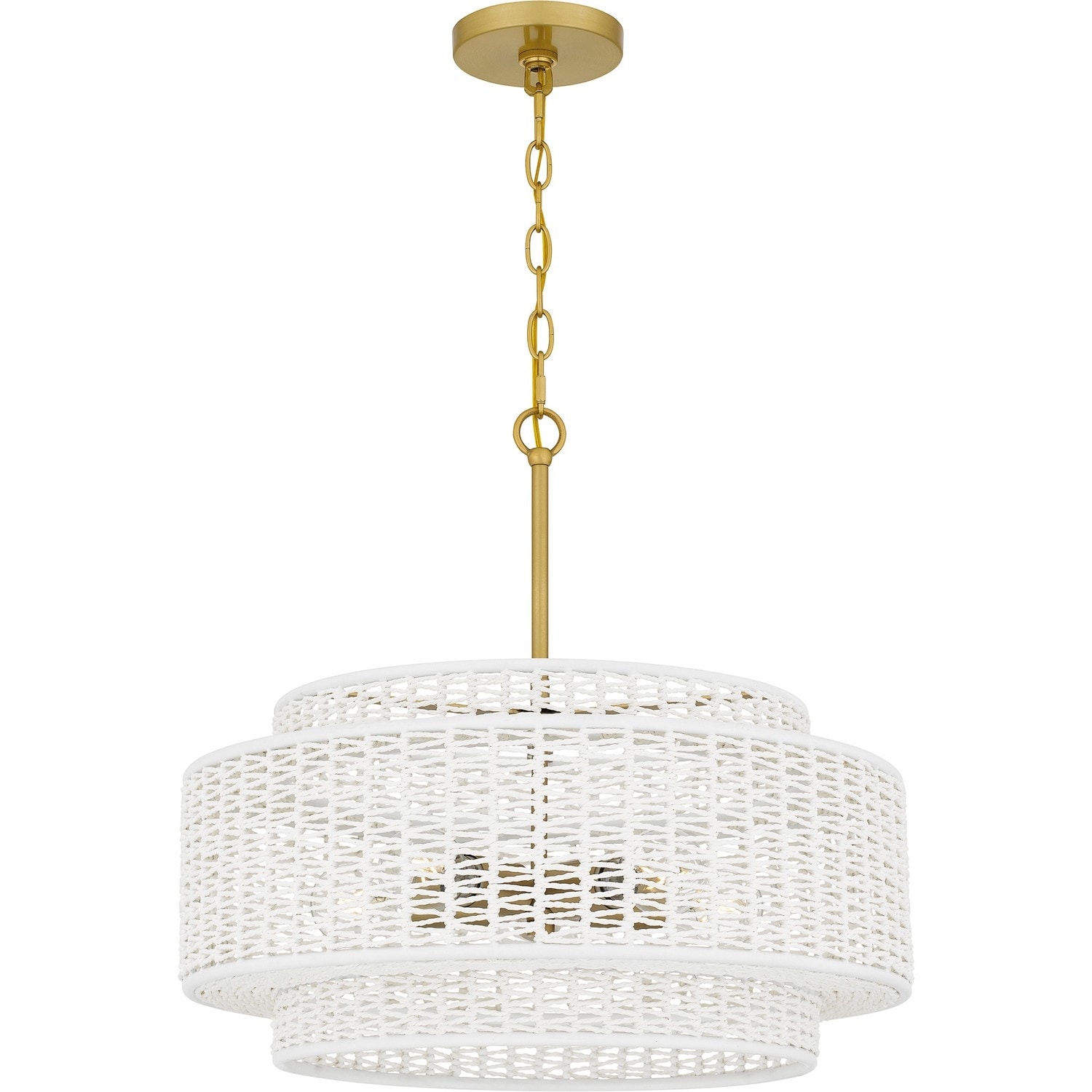 Brushed Gold Five Light Pendant from the Quoizel Pendant Collection