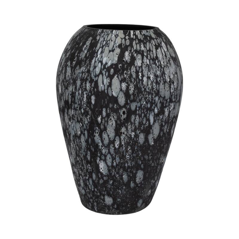 Glass Large Modern Speckled Decorative Vase - Gray