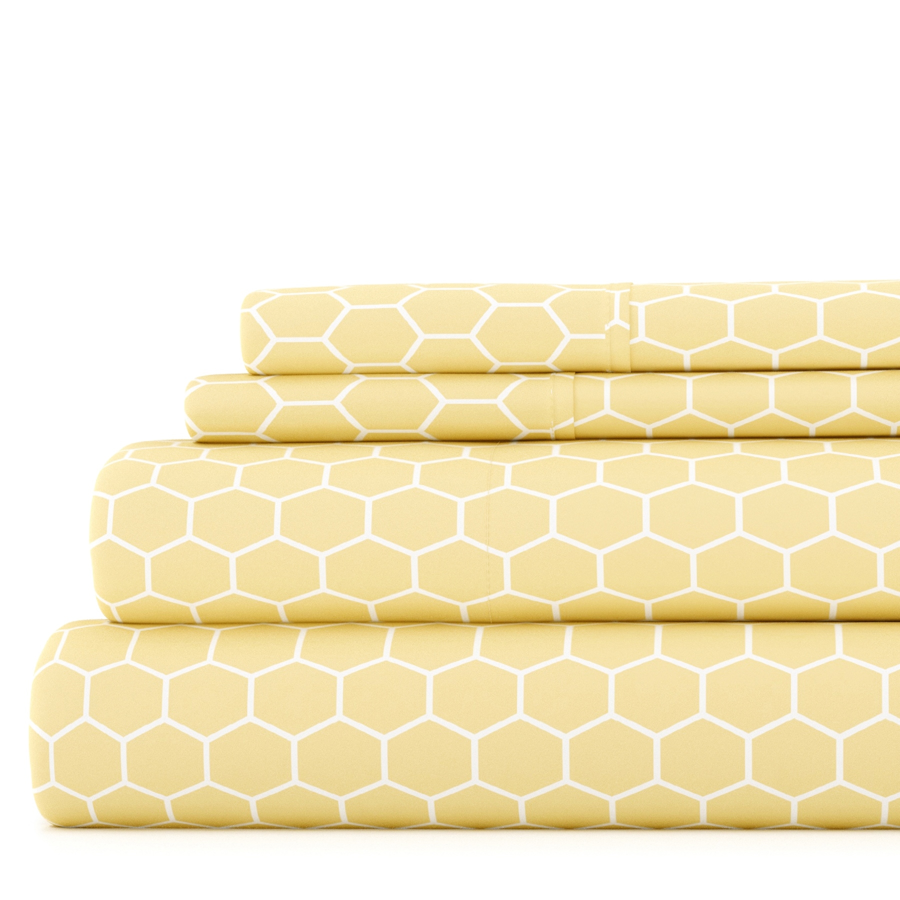 Becky Cameron Honeycomb Ultra-soft 4-piece Deep Pocket Bed Sheet Set