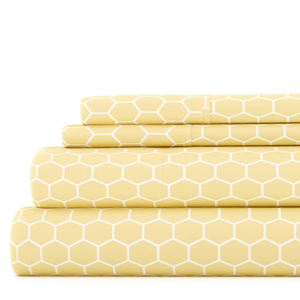 Becky Cameron Honeycomb Ultra-soft 4-piece Deep Pocket Bed Sheet Set