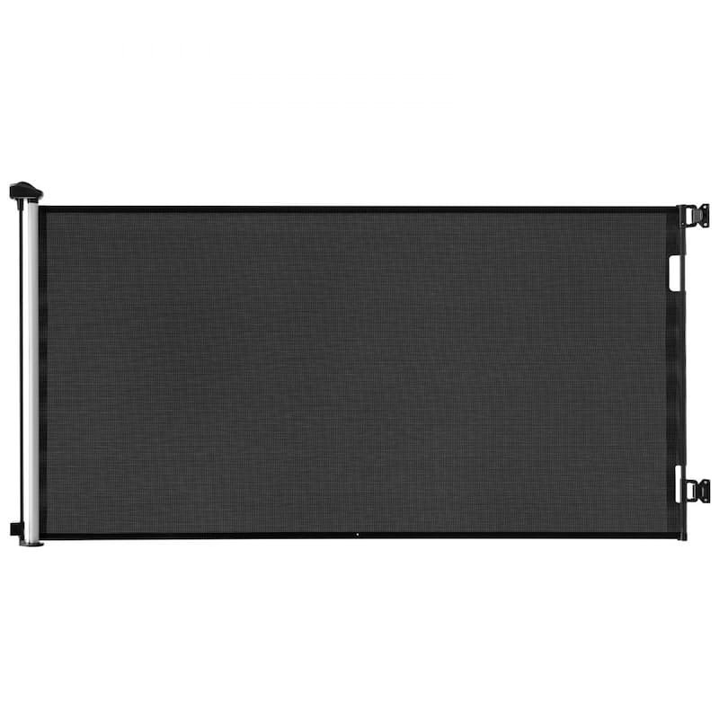 Retractable Baby Gate with Escape-Proof Bottom Hook and Mesh Design for Kids and Pets Safety - 71” x 41” - Black