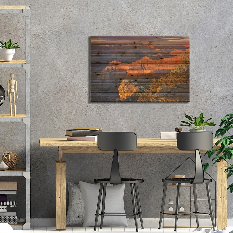 Canyon View X Print On Wood by David Drost - Multi-Color
