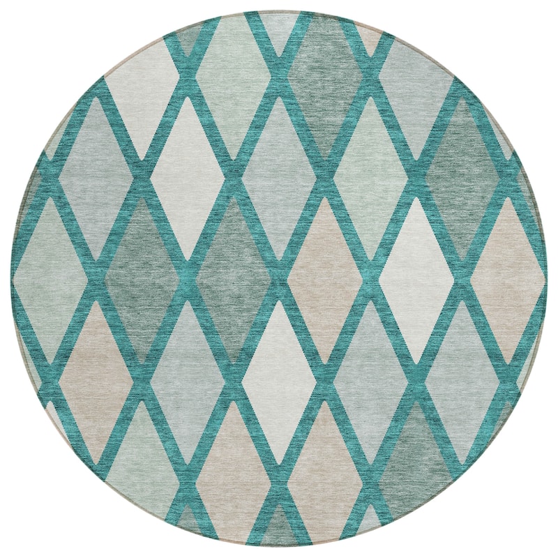 Machine Washable Indoor/ Outdoor Chantille Prism Diamond Rug