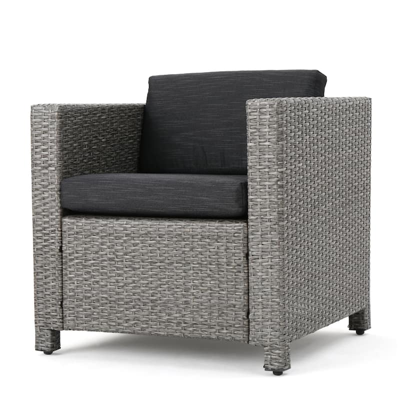 Puerta Outdoor 7-seater Cushioned Wicker Sofa Chat Set by Christopher Knight Home