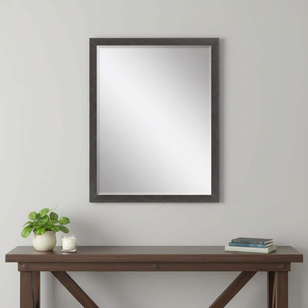 HomeRoots 51" Dark Brown Solid Wood Framed Accent Mirror - 39.00 in. x 51.00 in. x 2.00 in.