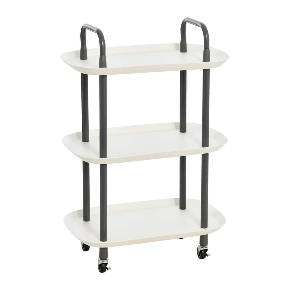 Plastic and Metal 3-Tier Trolley