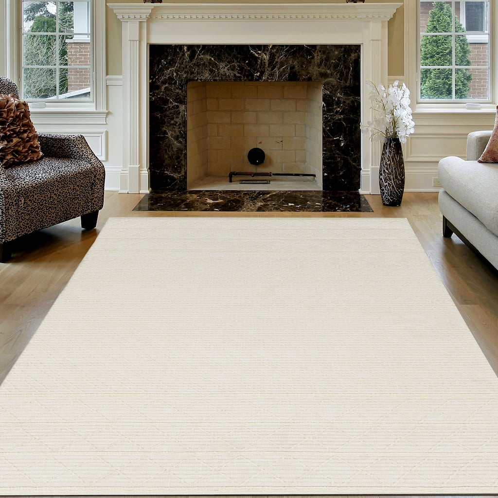 Admire Home Living Bellano Modern Cream Area Rug