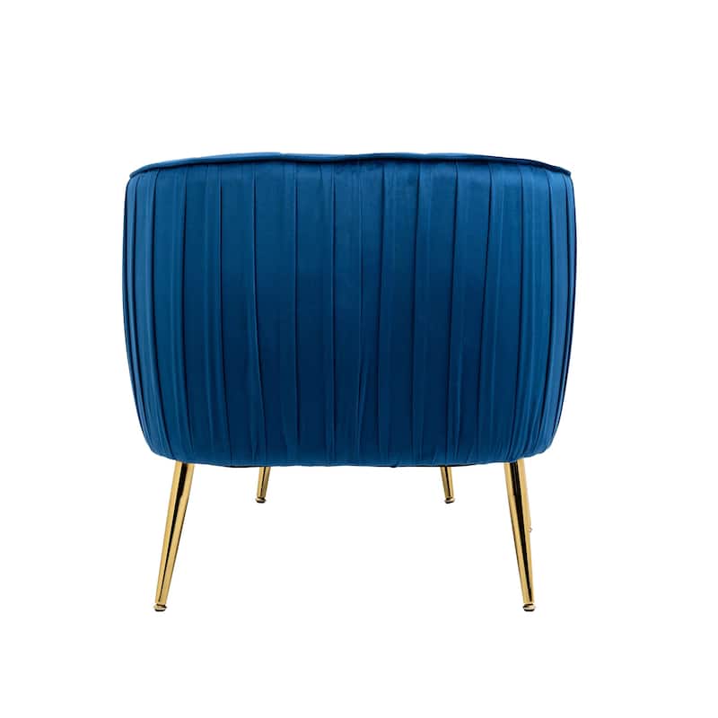 Velvet Accent Chair with Ottoman