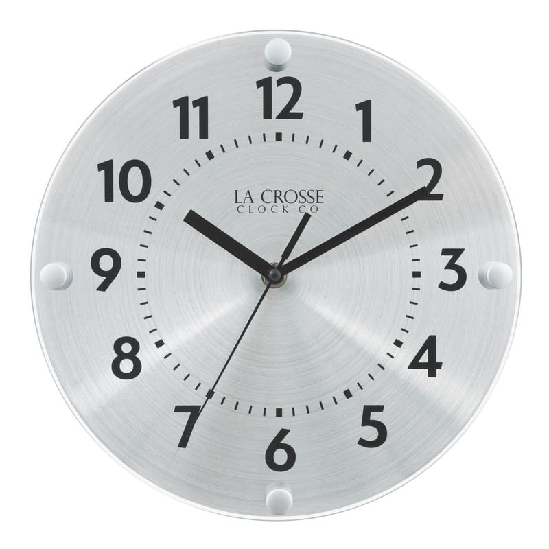 La Crosse Clock 10-Inch Orion Silent Quartz Metal Wall Clock