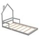 preview thumbnail 9 of 7, Twin House-Style Bed with Headboard Handrails and Slats for Kids Room