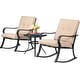 preview thumbnail 2 of 25, Solaura 3-piece Outdoor Patio Rocking Chairs Conversation Bistro Set