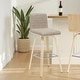 preview thumbnail 7 of 120, Skara Swivel Bar Stool, Upholstered Bar Height Chair with Bentwood Frame Single - Vintage Taupe Faux Leather & Oak
