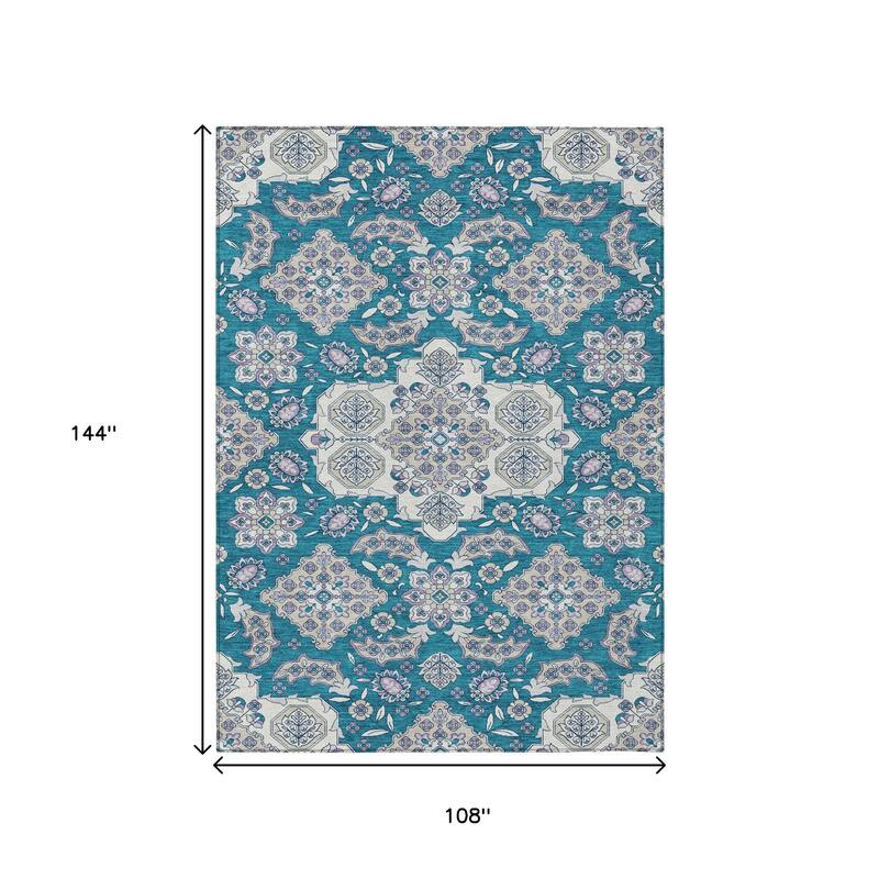 HomeRoots Medallion Traditional Rectangle Outdoor Rug