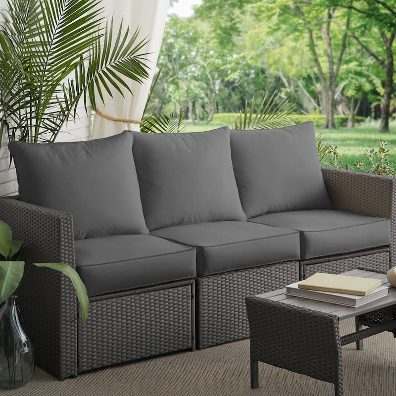 Sorra Home Morgantown Charcoal Corded Sofa Cushion Set by Havenside Home