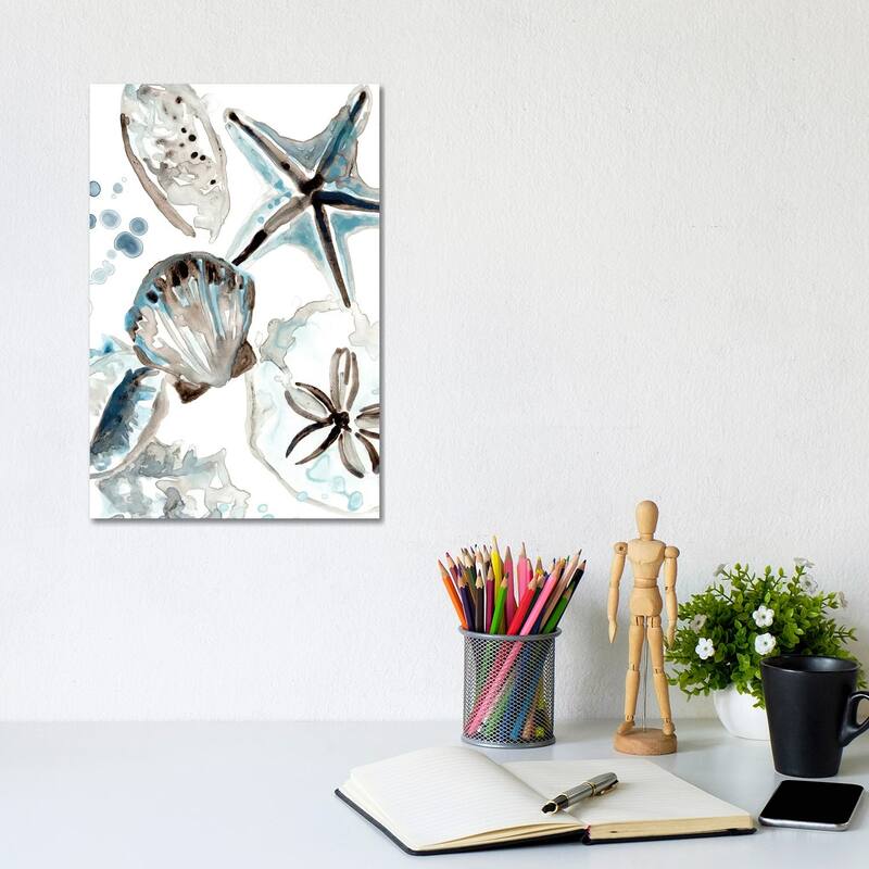 iCanvas "Cerulean Seashells I" by June Erica Vess Canvas Print - 12x8x0.75