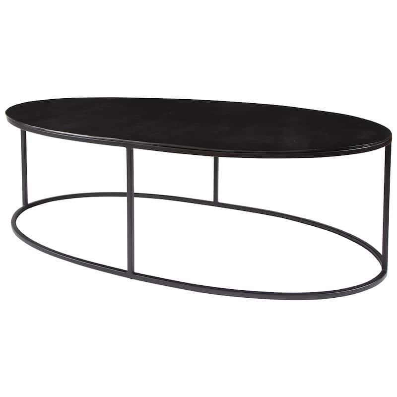Solid Oval Coffee Table - 48" - Aged Black Finish
