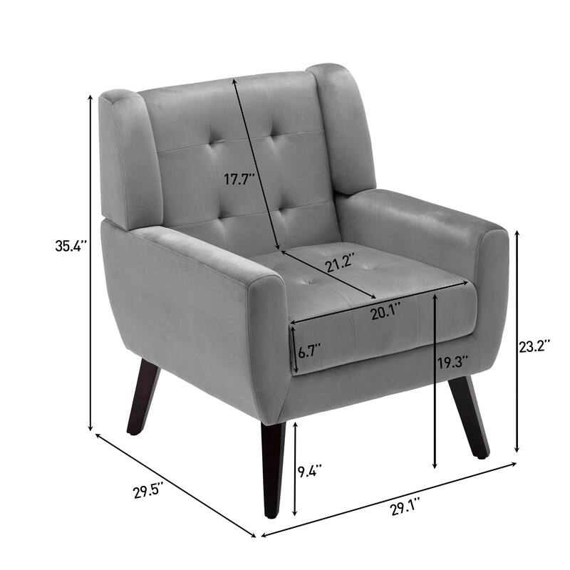 Set of 2 Tufted Upholstered Accent Armchair