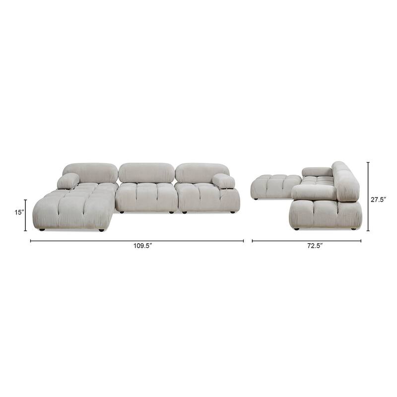 Marcel 109.5" Bubble Modular Modern Reversible Sectional
