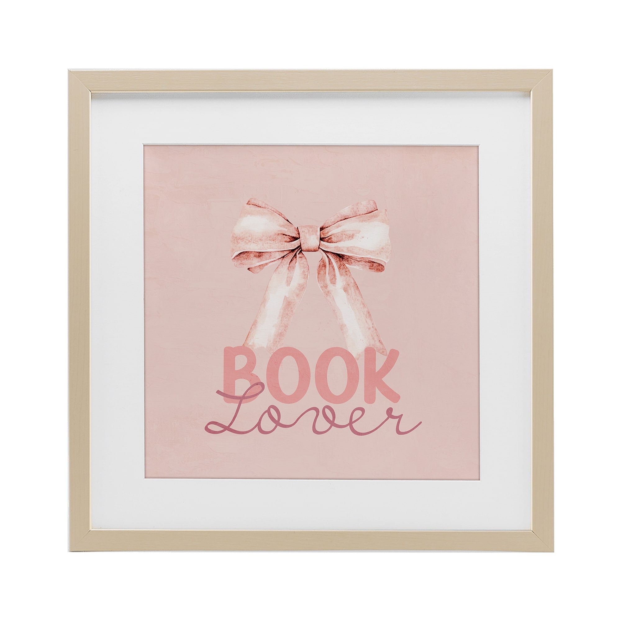 Stupell Blush Pink Book Lover Under Glass Framed Design By Kim Allen