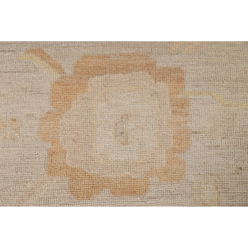 Vegetable Dye Oushak Turkish Wool Area Rug Handmade Oriental Carpet - 9'2" x 11'11"