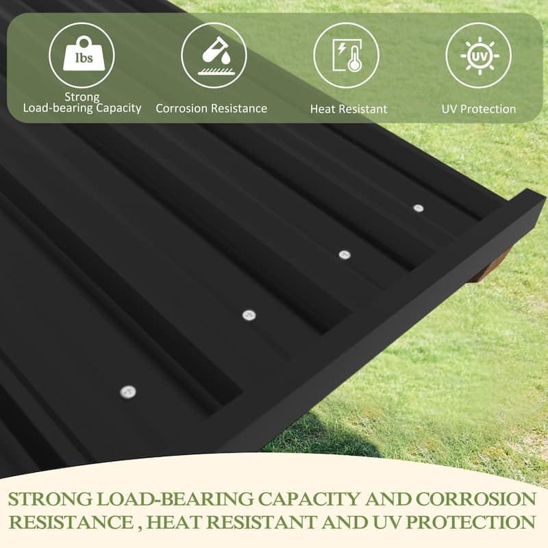 VEIKOUS Wood BBQ Grill Gazebo with Steel Roof for Patio Garden Backyard and Lawn