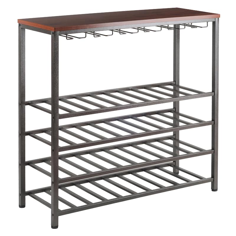 Michelle 40-Bottle Wine Rack, Antique Bronze - Antique Bronze - 38.03 x 14.02 x 36.42 inches