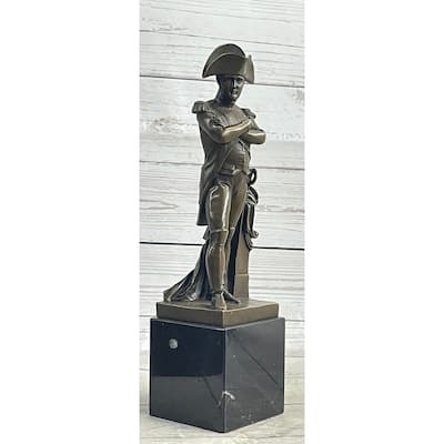 Napoleon Bonaparte Bronze Metal Statue Sculpture On Marble Base