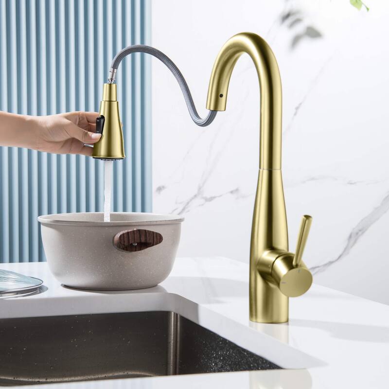 Bari Single Handle Pull Down Kitchen & Bar Sink Faucet