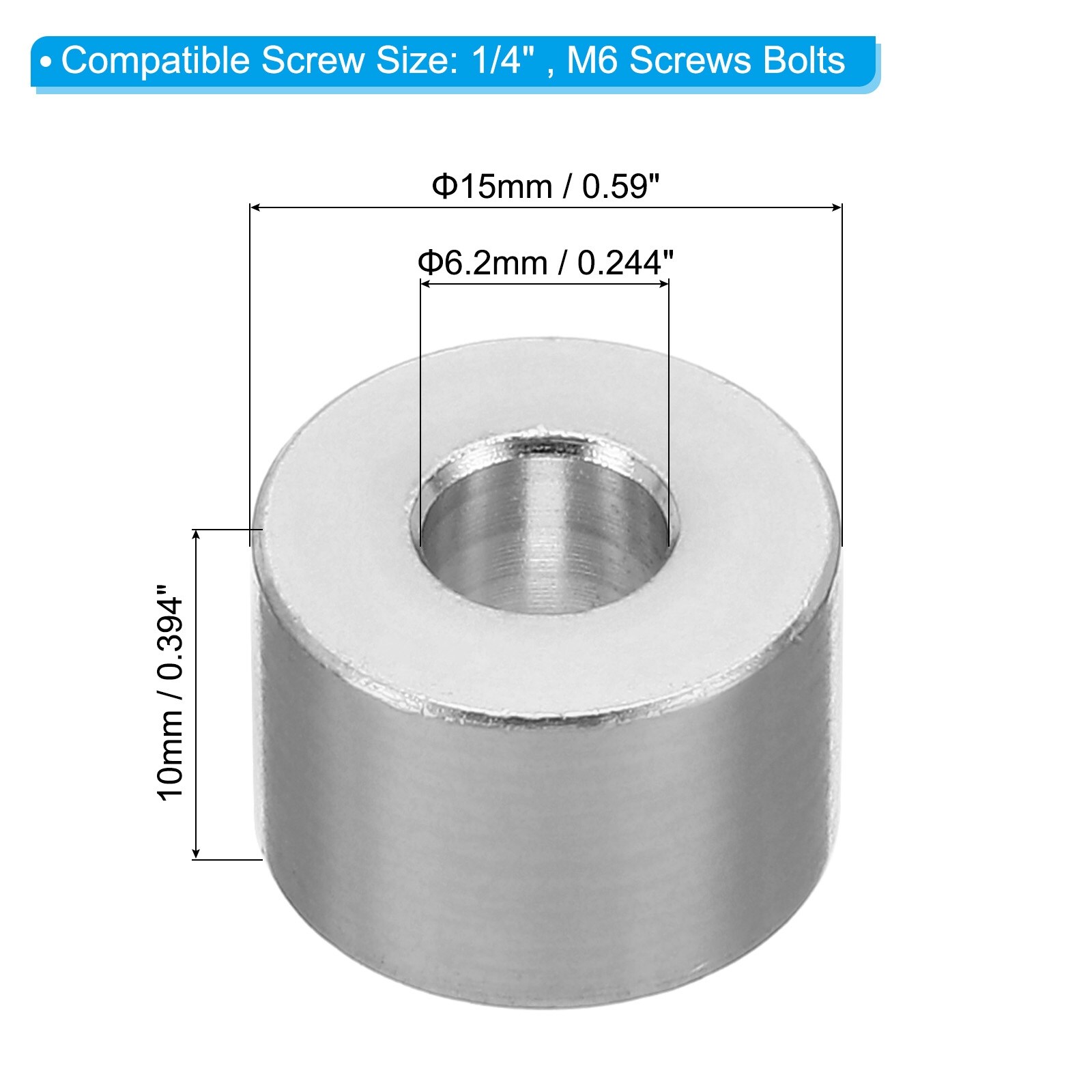 Round Aluminum Spacers Metal Spacer Aluminum L Thickness Aluminum Spacer - Silver