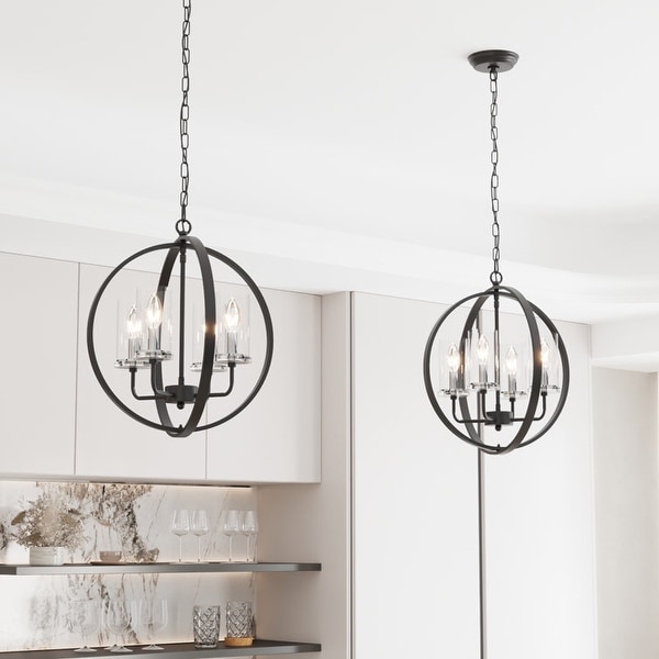 Wrought iron globe chandelier outlet