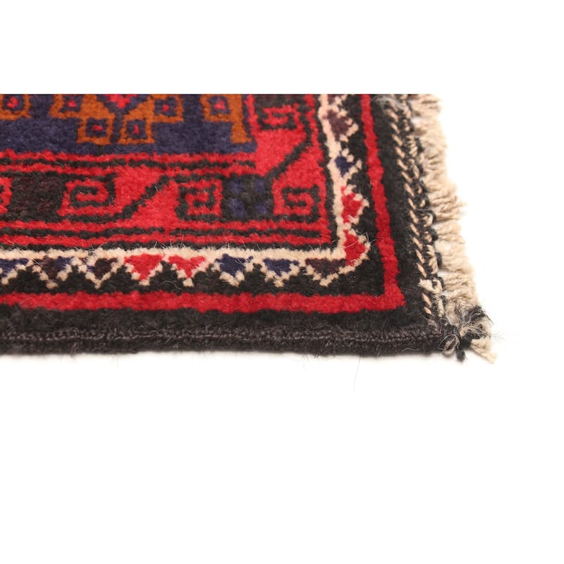ECARPETGALLERY Hand-knotted Teimani Red Wool Rug - 3'8 x 7'0