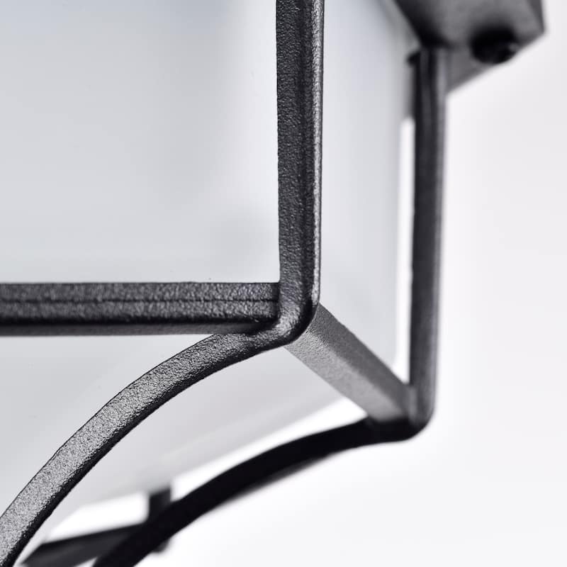 LED Spider Cage Fixture Black Finish with Frosted Glass