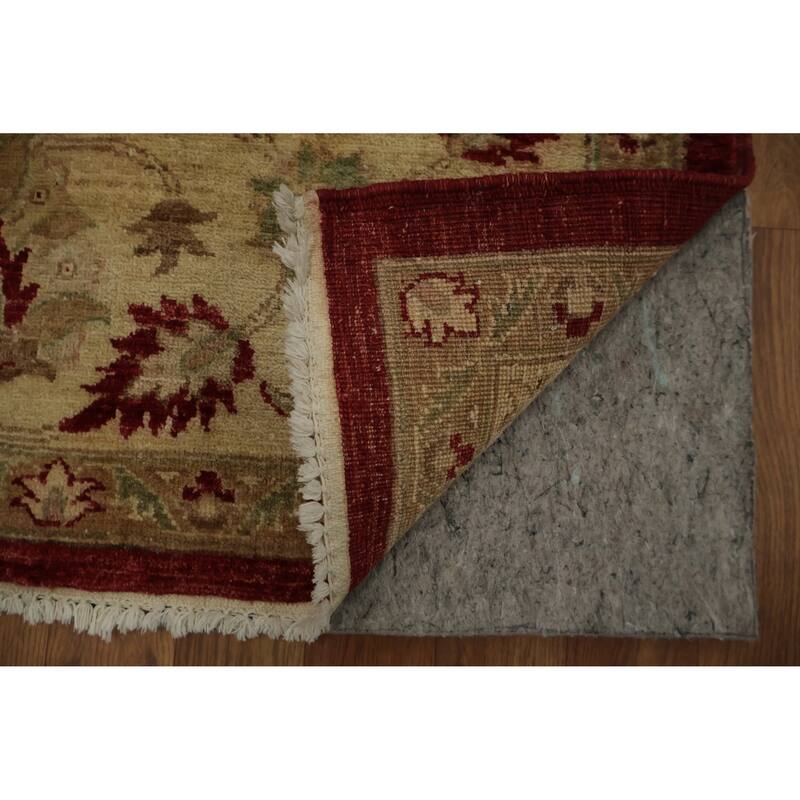 Hand Knotted Oriental 100% Wool Carpet Traditional Floral Red Peshawar Area Rug - 12' 4'' X 9' 0''