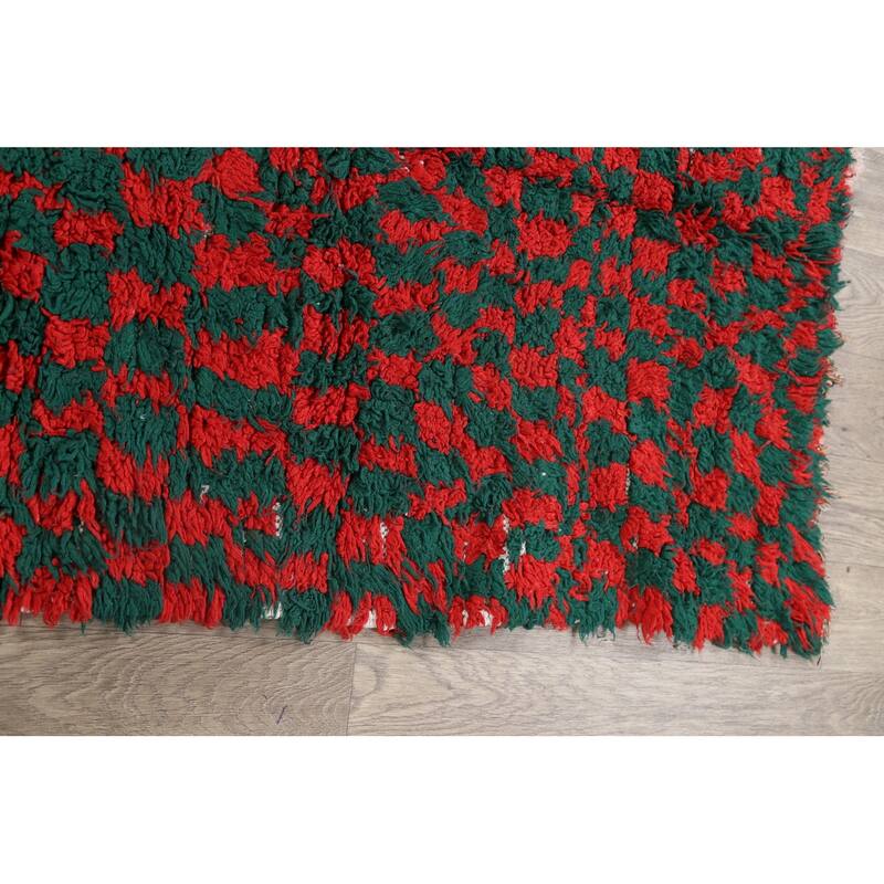 Tribal Moroccan Oriental Wool Runner Rug Hand-knotted Carpet - 3'7" x 8'1"