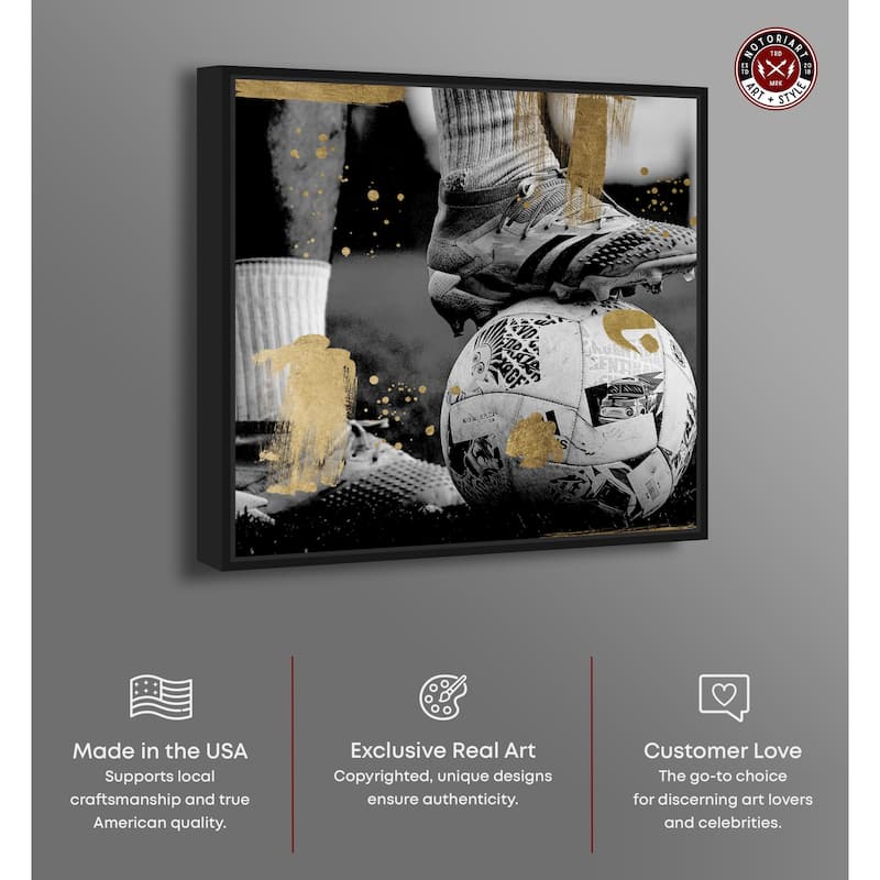Notoriart Soccer Cleats Framed Soccer 1 Piece Canvas Wall Art